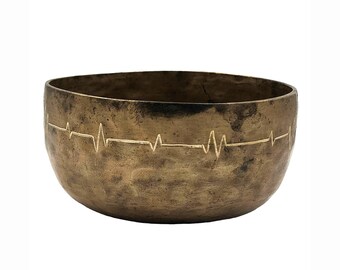 Carved Handmade Tibetan Singing Bowl Decor Yoga Gifts Sound Therapy Ritual Bowl Aura Cleansing (5")