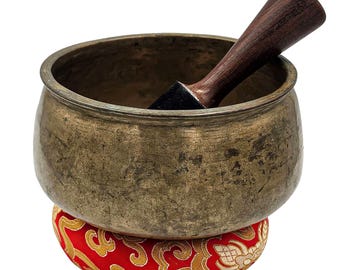 Unique Handmade Tibetan Singing Bowl Wellness Yoga Gifts Sound Healing Therapy Bowl Mindfulness Tools (7")