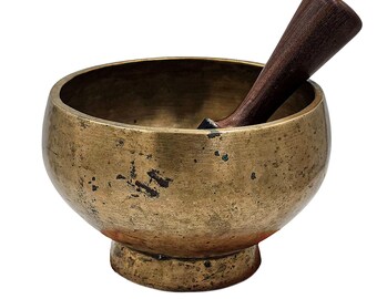 Handmade Tibetan Singing Bowl Spiritual Yoga Gift Nepal Decor Vibration Therapy Prayer Naga Bowl (7")