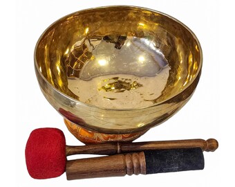 Tibetan Singing Bowl Nepal Altar Yoga Sound Bath Bowl Energy Healing Vibration Therapy (10")