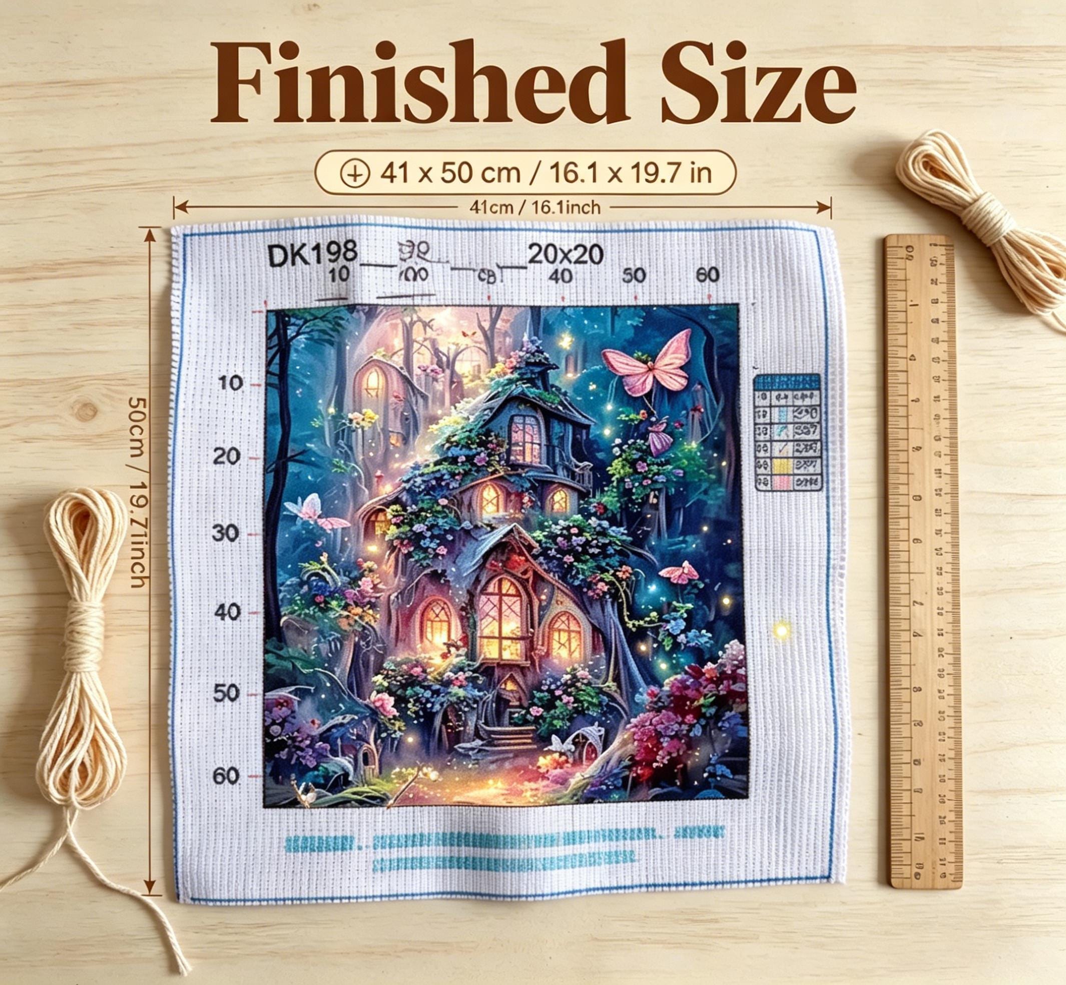 Beginner Enchanted Forest Cross Stitch Kit, Pre-printed Fairy Tale ...