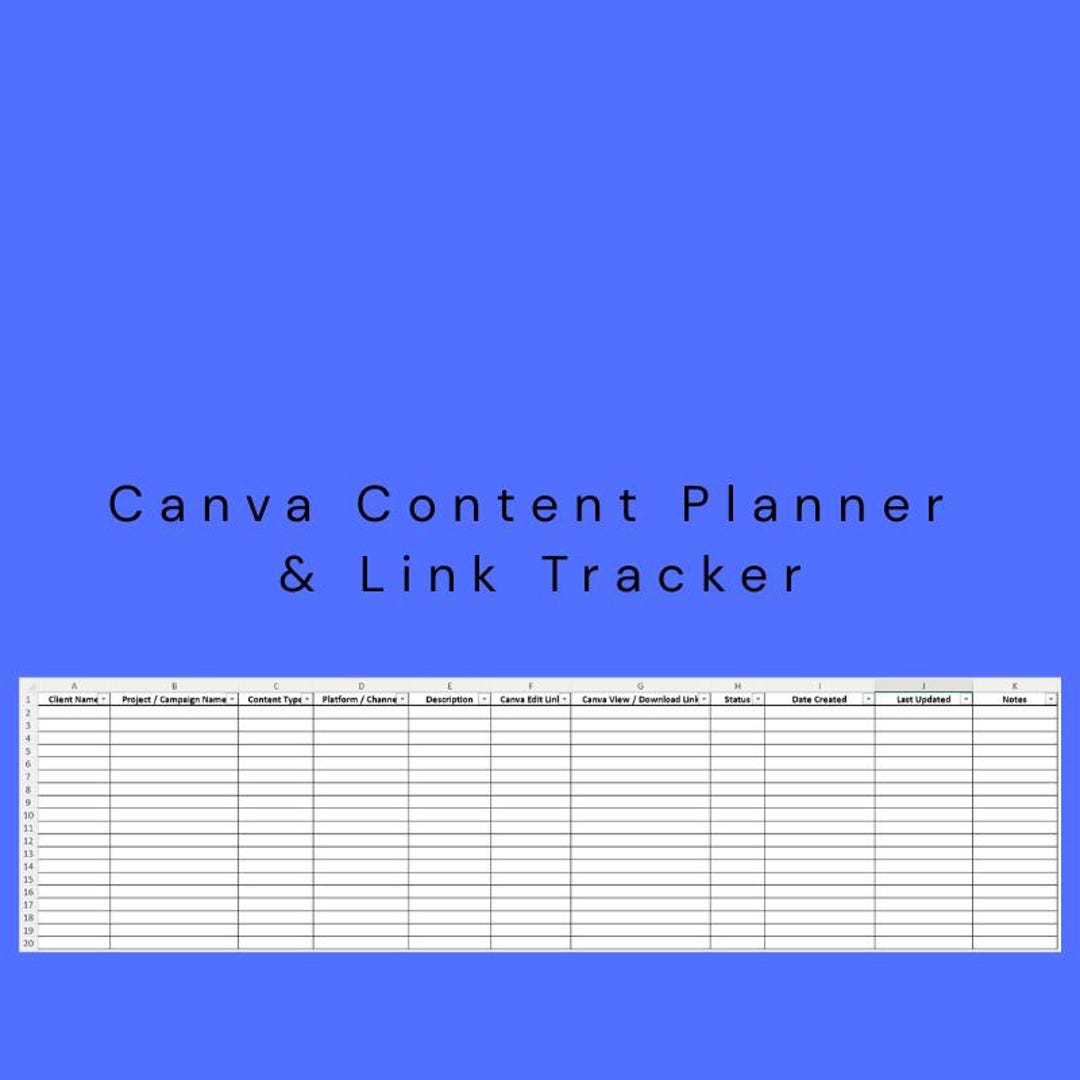 Canva Content Planner & Link Tracker | Social Media Organizer | Content ...