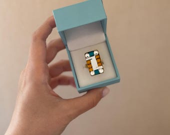 Vintage handmade mirror ring
