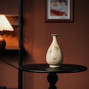 Handmade Jianshui Clay Vase Bamboo Carved Small Bud Vase