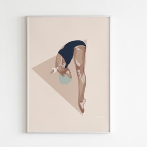 Diver Woman Print, Bathroom Decor, Sports Poster