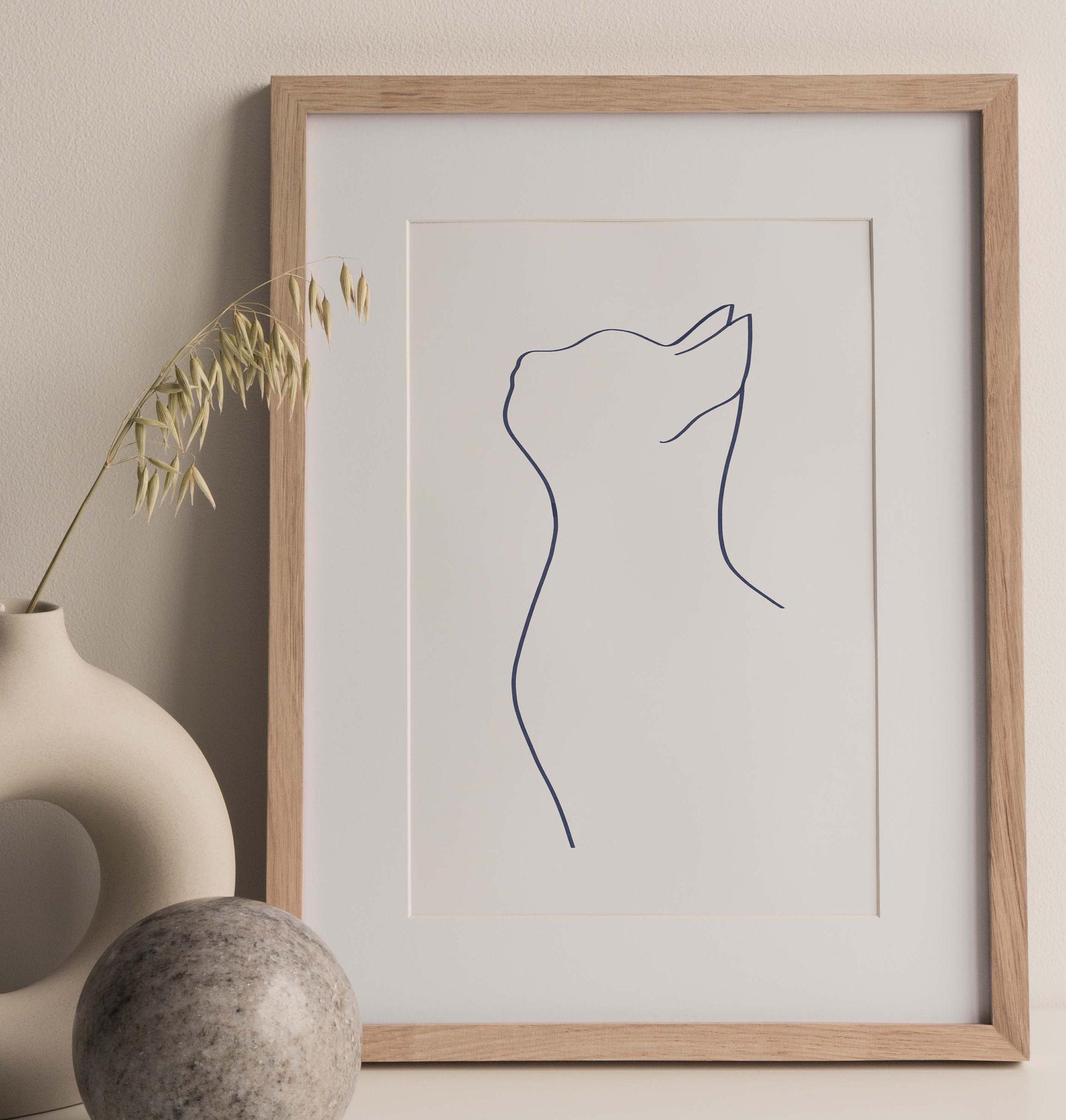Cat Wall Art Printable | Minimalist Cat Print | One Line Drawing ...