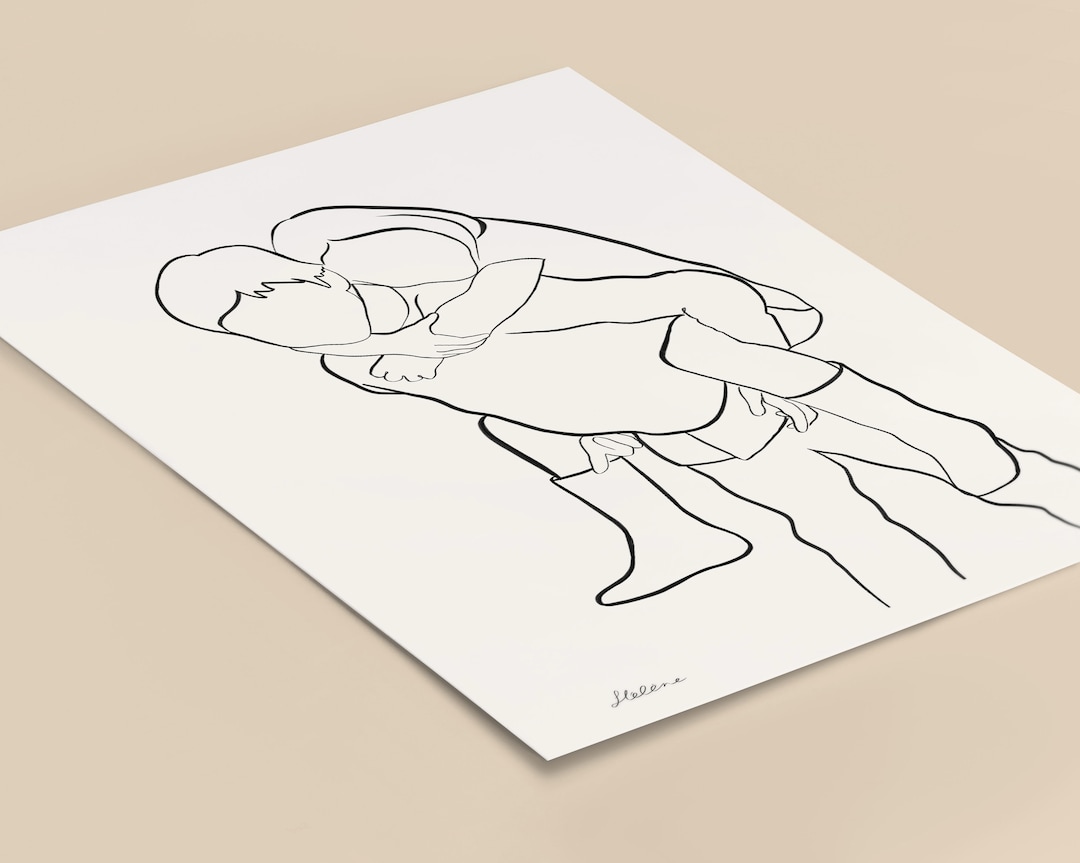 Brother and Sister Line Art Brother Gift Sister Gift Family Etsy