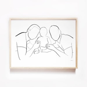 Geschenk für Schwule Papas, LGBT Paar Geschenk, Gay Family, Gay Portrait Art, Pride, Gay Pride Dekor, Geschenk für neue Papas, Liebesdruck,