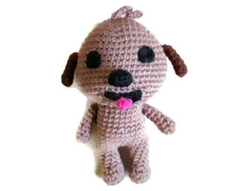 Harvey the Dog, Custom Collection Handmade doll, 8" toy amigurumi, stuffed animal