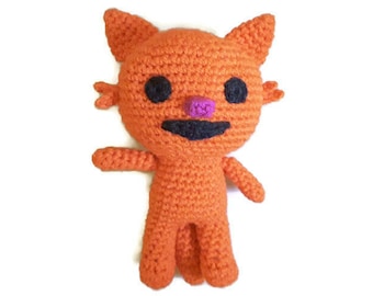 Jinja the Cat, Custom Collection Handmade doll, 8" toy amigurumi, stuffed animal