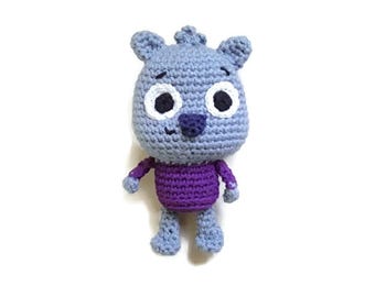 Work It Out upgrade to cotton, backpack clipon, 3 inch Amigurumi Tropical Baby Penguin, ornament, stuffed animal doll toy