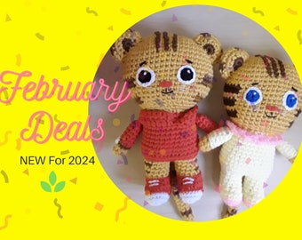 Handmade Daniel Tiger,  crochet doll, big brother gift, amigurumi, stuffed animal toy