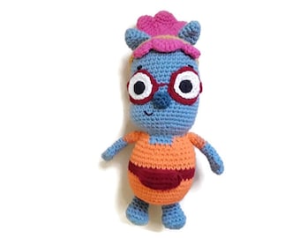 Work It Out upgrade to cotton, backpack clipon, 3 inch Amigurumi Tropical Baby Penguin, ornament, stuffed animal doll toy