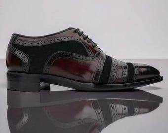 Men's Handmade Full Grain Leather Oxford Dress Shoes Formal Wedding Lace Up US 9