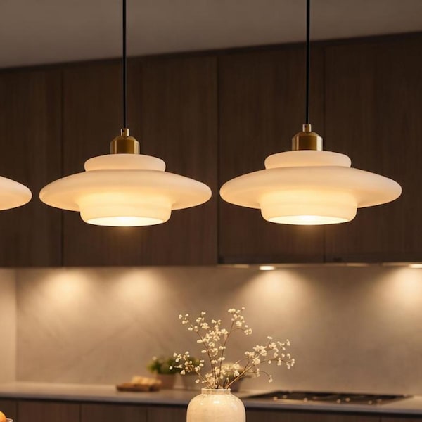 Luxury Vintage Glass Ceiling Light – Retro Nordic Pendant Lamp, Elegant Kitchen & Dining Room Lighting Fixture, Modern Home Decor