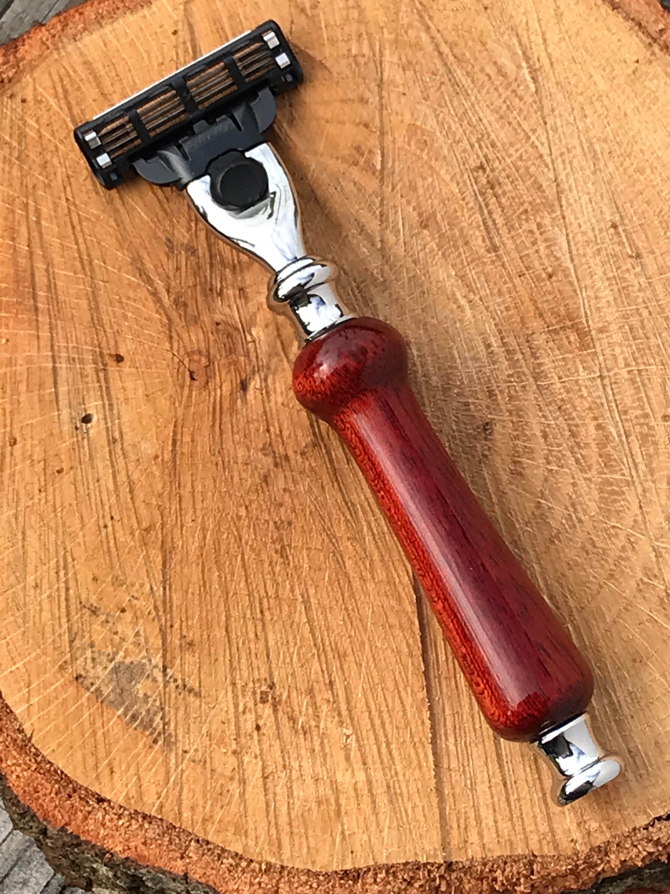 Turned, Wooden, Razor Handle for Gillette Mach 3 Blades Etsy