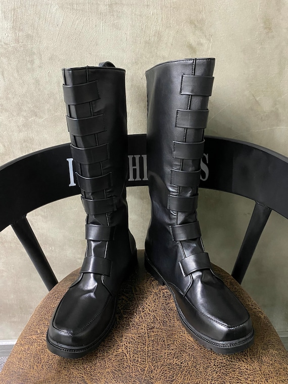 Qui-Gon Jinn Cosplay Shoes Men Boots Black Version