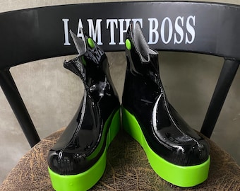 Splatoon Cosplay Shoes Women Green Boots