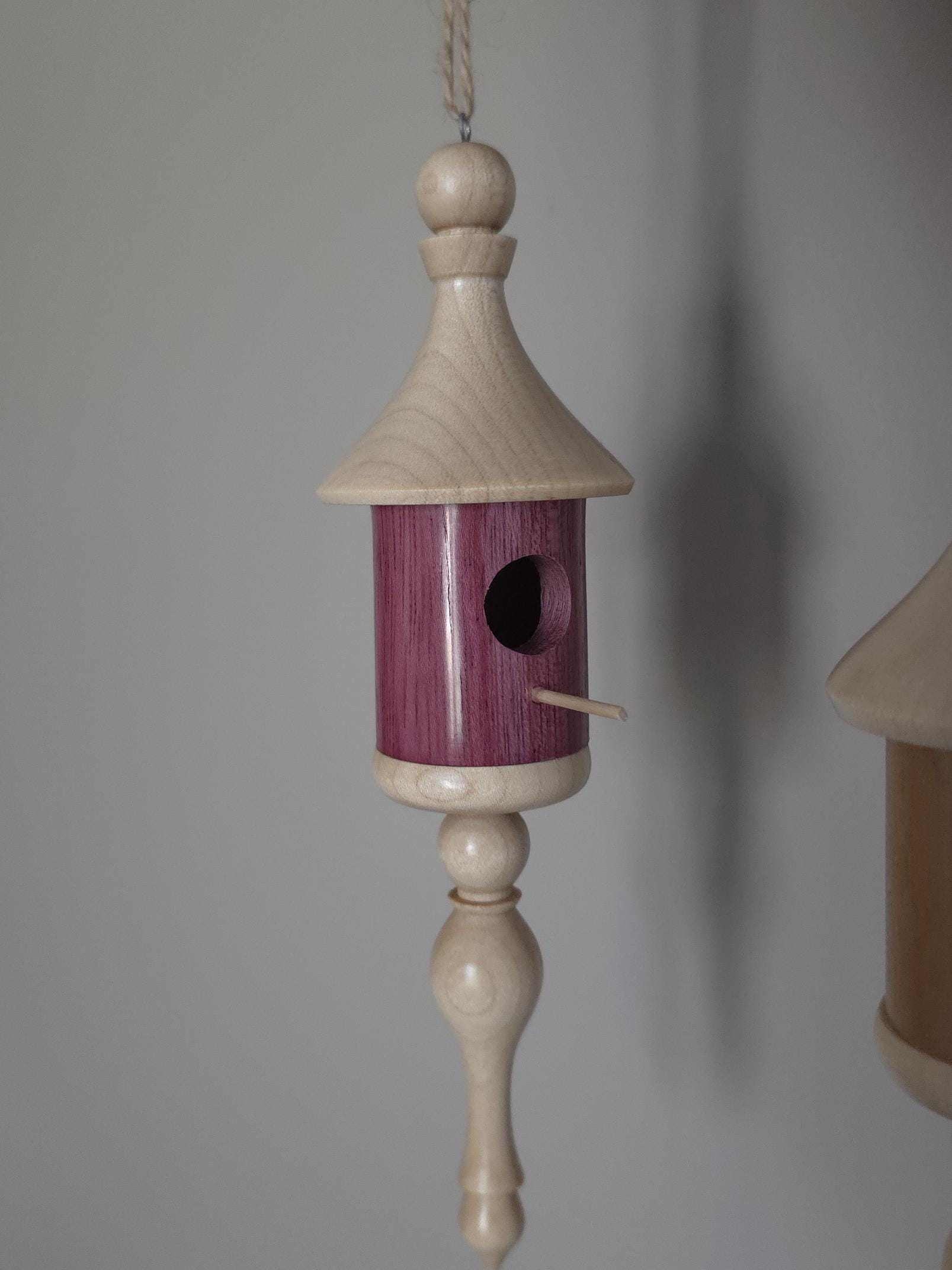 Lot De 4 Objets Artisanaux En Bois Tourné - Hêtre, Dont Un Pot Coffre, Fait Main