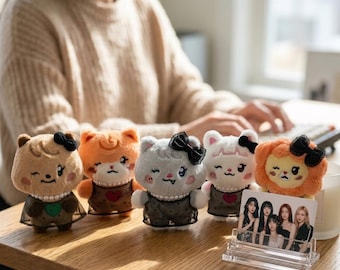 I-DLE Minini Plush Doll Official LINE FRIENDS Merch | 12cm Kpop Soyeon Miyeon Minnie Yuqi Shuhua Plush Toy Kawaii Collectible for Fans