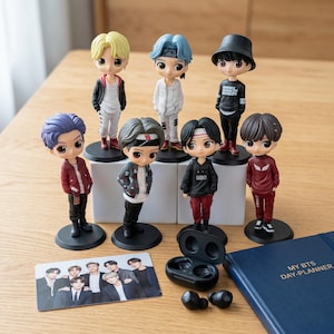 Cute BTS Chibi Figures 14cm, RM, Jin, Suga, J-Hope, Jimin, V, Jungkook, Perfect Birthday Gift for ARMY