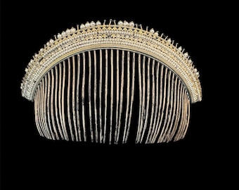 銀製のティアラ付き櫛 - 帝政時代