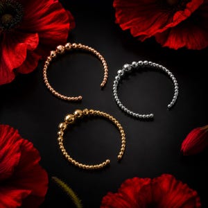 3 Tone Beaded Bracelet Set, Gold Silver Rose Gold, Minimalist Stackable Jewelry