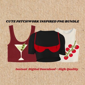 Patchwork PNG-Bundle | Trendy Y2K Clipart (digitaler Download)