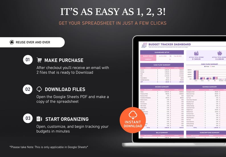 Budget Tracker Google Sheets Template | Expense Tracker Spreadsheet ...