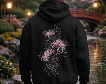 Tokyo Ghoul Hoodie – Japanese Kanji Spider Lily Streetwear