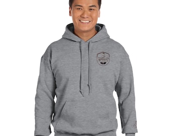 Minimal Embroidered Hoodie | Unisex Pullover with Chest Logo & Sleeve Detail