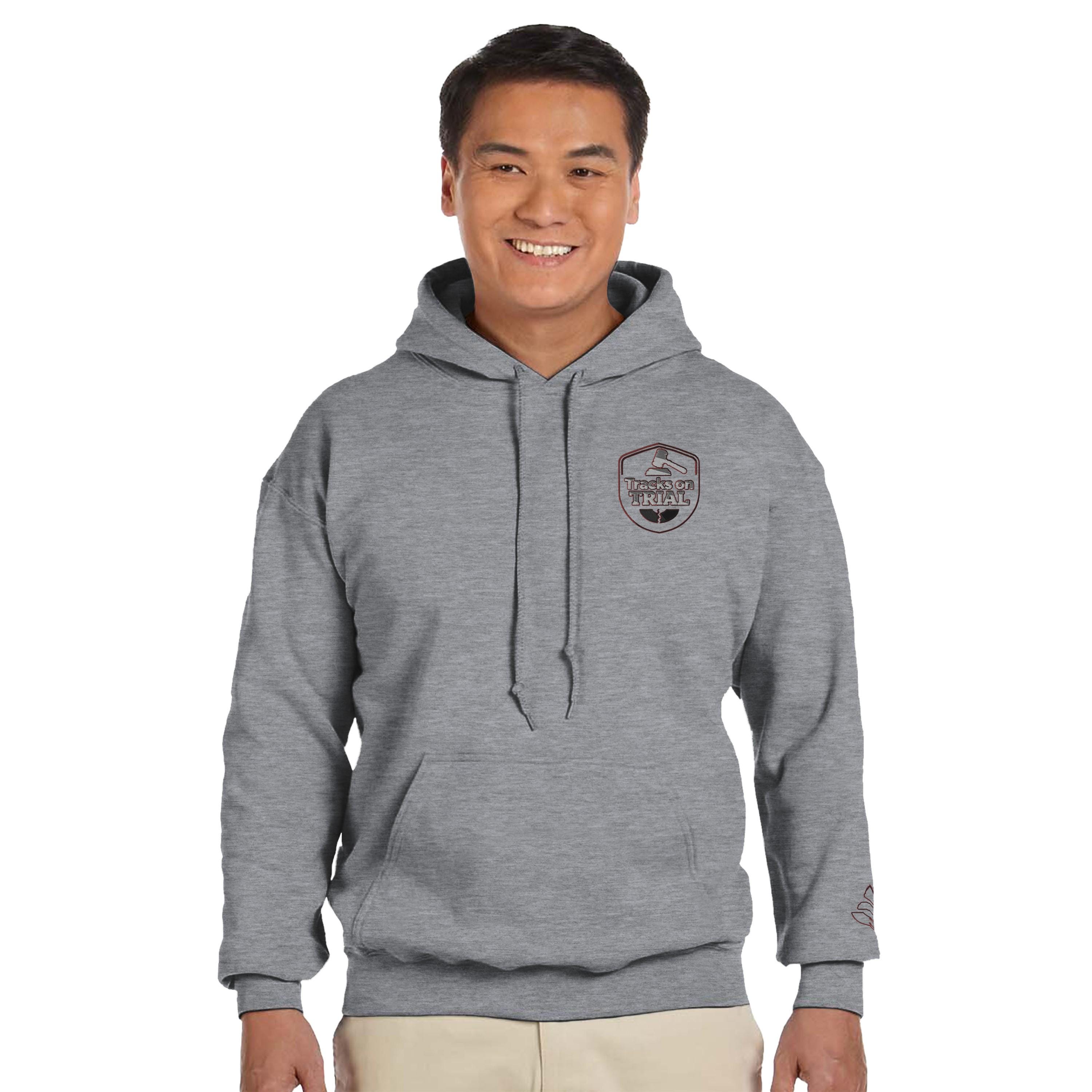 Minimal Embroidered Hoodie | Unisex Pullover with Chest Logo & Sleeve Detail