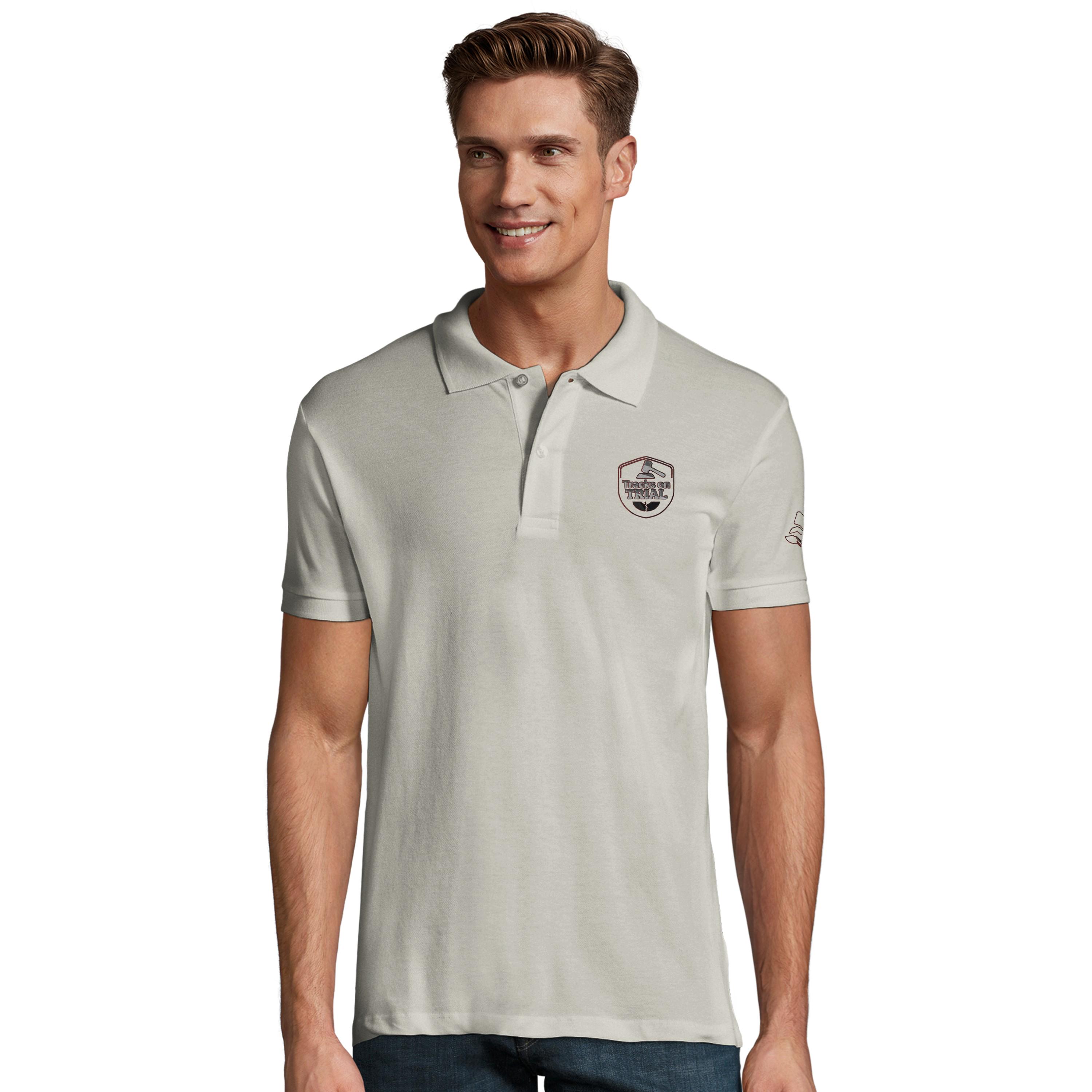Men's Fitted Cotton Polo Shirt with Embroidered Logo | Tracks On Trial
