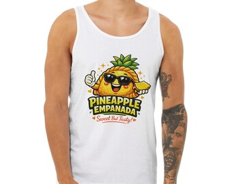 Funny Pineapple Tank Top, Empanada Graphic Tank, Cute Food Shirt, Summer Unisex Tank Top
