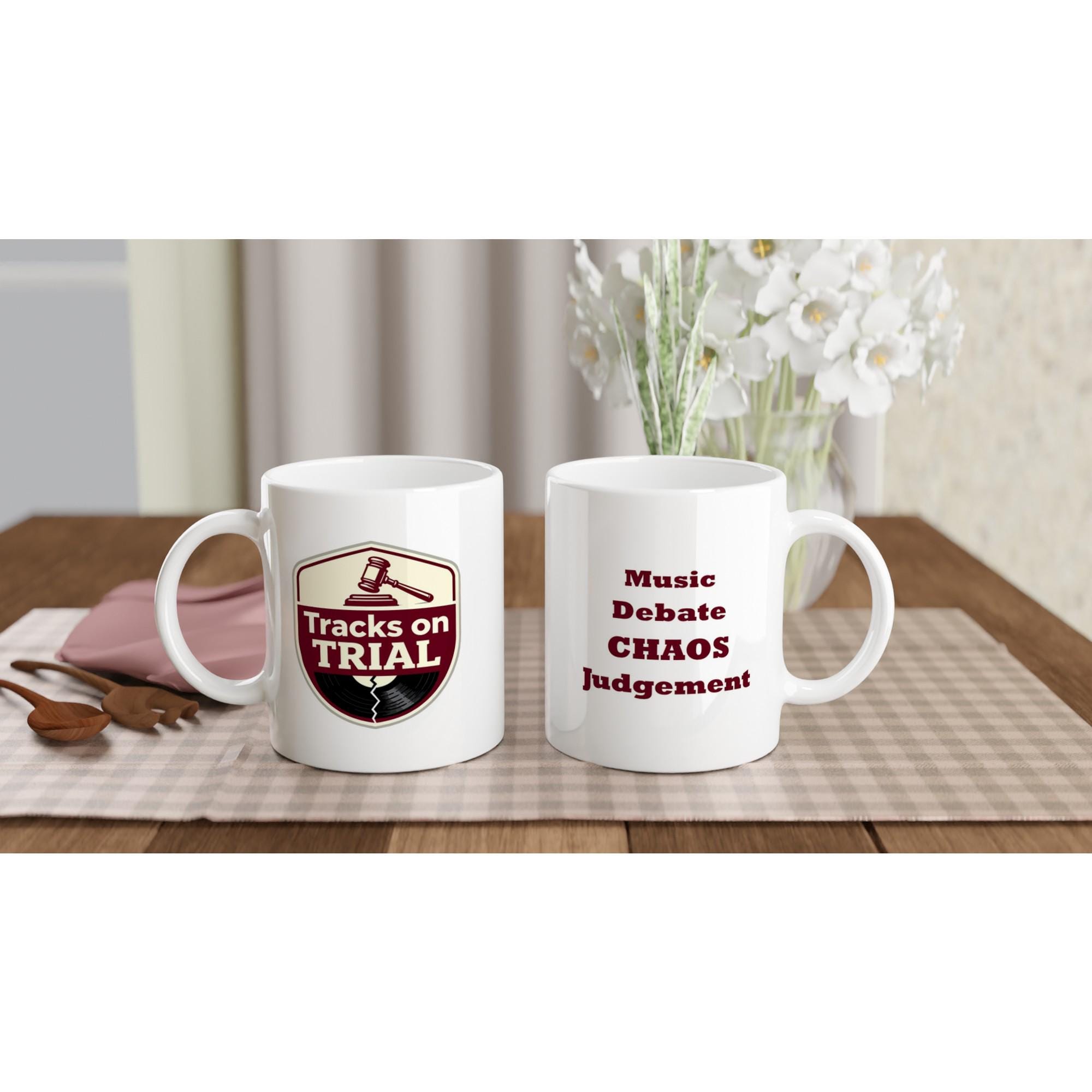 Tracks On Trial Mug | Logo & Statement Slogan | 11oz Ceramic