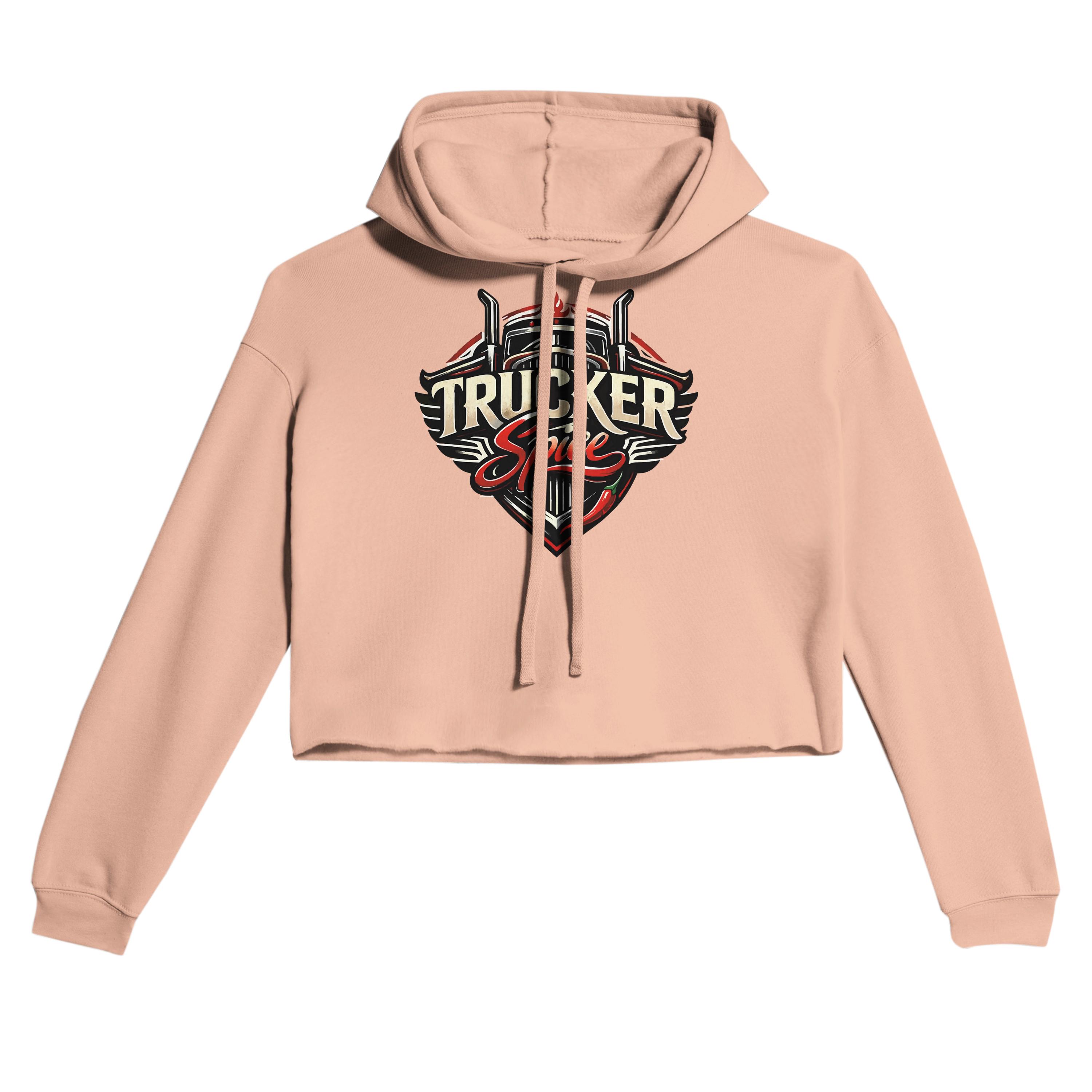 Women&rsquo;s Cropped Pullover Hoodie, Trucker Spice Graphic Hoodie