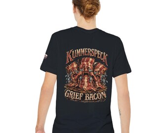 Grief Bacon Kummerspeck T-Shirt, Dark Humour Crying Bacon Graphic Tee