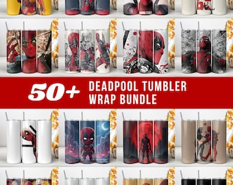 Deadpool Tumbler Wrap PNG, 20oz Skinny Superhero Antihero Sublimation Design, Comic Hero Cup Wrap Fan Gift Download PNG (Instant download)