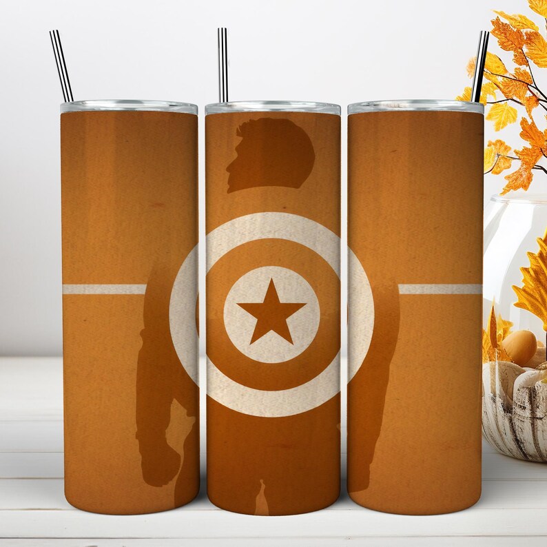 Captain America Tumbler Wrap PNG, Marvel Superhero 20oz Skinny Tumbler Sublimation Design Shield Comic Book Hero Cup Wrap (Instant download) image 7