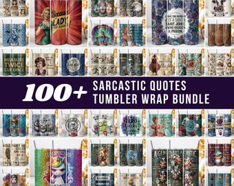 Sarcastic Tumbler Wrap PNG, Funny Sayings & Sassy Quotes, Retro 20oz Skinny Sublimation, Mom Life Sarcasm Quotes (Instant download)