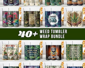 Weed Tumbler Wrap Bundle, Marijuana PNG Sublimation Design, Cannabis Tumbler, Weed Lover PNG, 20 Oz Skinny Wrap (Instant Digital Download)
