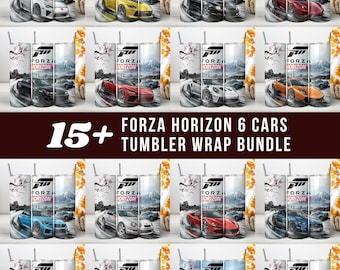 Forza Horizon 6 Tumbler Wrap, Personalized Cars 20oz Tumbler, Gamer Gift for Forza Game Fan, Race Car Gift Design (Instant download)