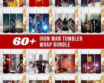 Iron Man Tumbler Wrap PNG, Superhero Comic Book 20oz Skinny Tumbler Sublimation Design, Fan Gift Digital Download PNG (Instant download)