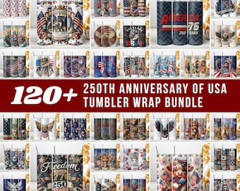 250th Anniversary Patriotic Tumbler Wrap PNG, USA 1776-2026 20oz Skinny Tumbler, Independence Day Veteran Military Design (Instant download)
