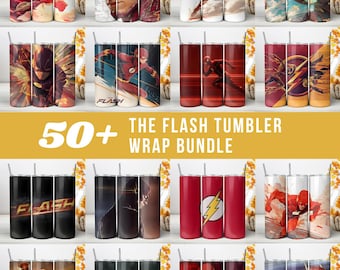 Diseño PNG para vaso térmico Flash, diseño de sublimación para vaso delgado de 20 oz del superhéroe Flash, diseño digital para vaso de superhéroe de cómic DC Speedster (descarga instantánea)