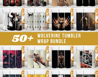 Wolverine Tumbler Wrap PNG, Superhero Comic Book Tumbler, 20oz Skinny Sublimation Cup Wrap, Fan Gift Digital Download (Instant download)