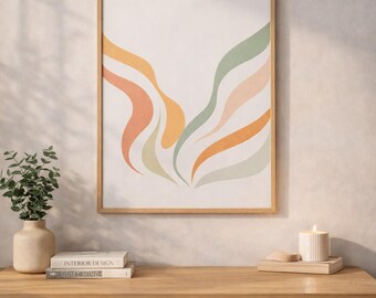 Keep On Going Abstract Print, Minimalist Boho Wall Art (Digital Download)