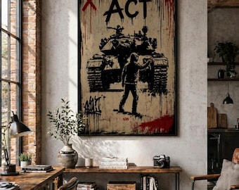 ACT NOW — Street Protest Poster / Anti-Power Statement / Urban Resistance Art