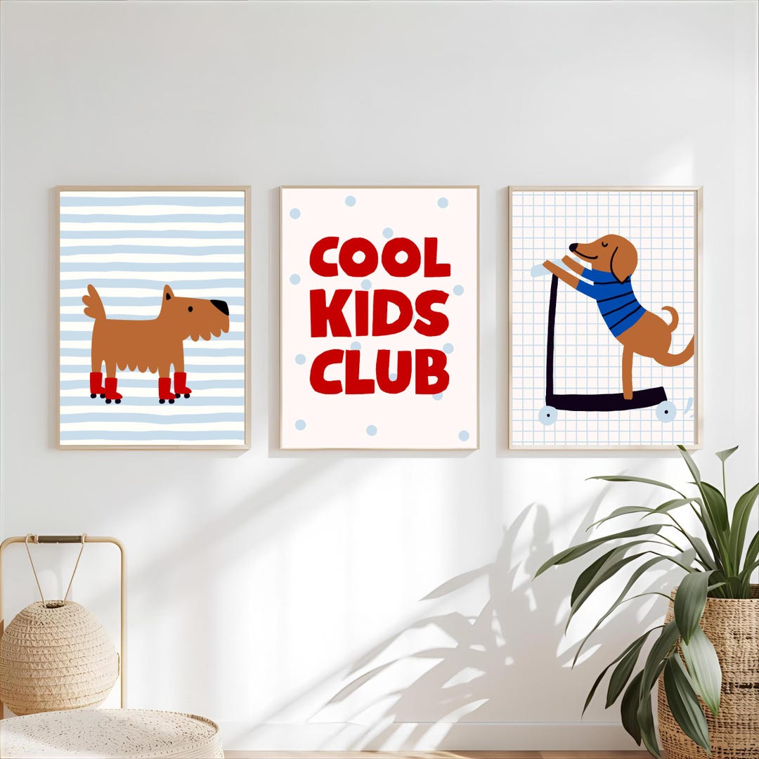Poster, Wall Art, Print Design, Poster Set "cool Kids (blue)" - Etsy