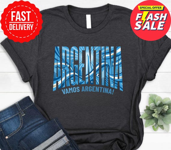 Argentina Soccer Fan T-Shirt, Vamos Argentina Football Graphic Tee